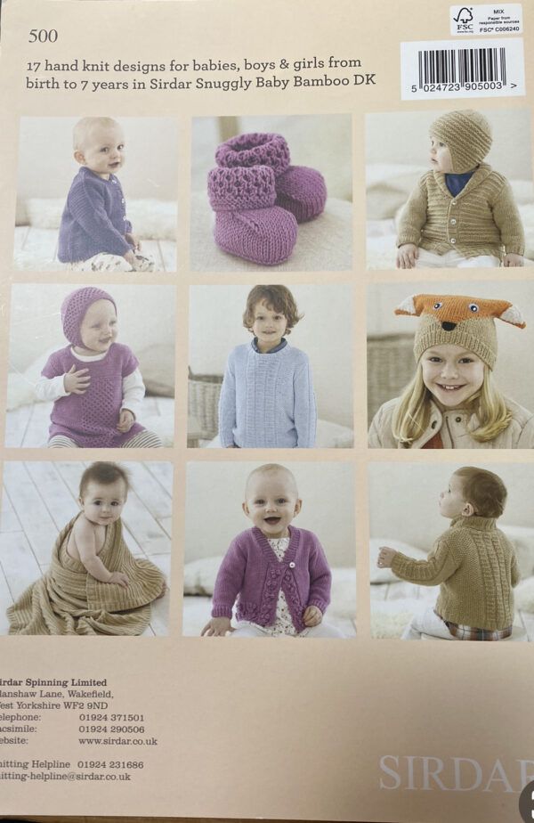 Sirdar Baby Bamboo Beauties Knitting Pattern Book DK #500 - Image 2