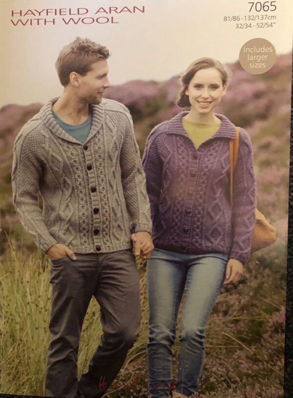 Hayfield Aran Knitting Pattern 7065