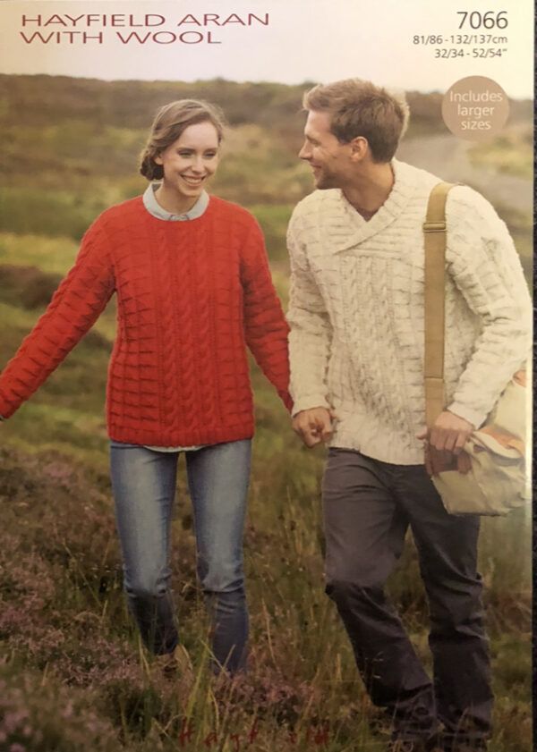 Hayfield Aran Knitting Pattern 7066