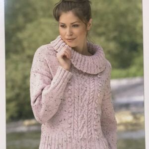 James Brett Ladies Aran Jumper Knitting Pattern JB044