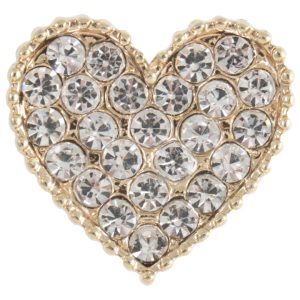 21mm Diamante Heart Shank gold Button