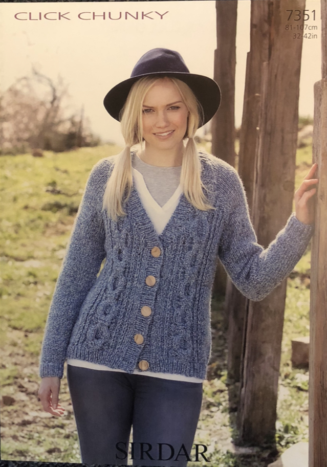 Sirdar Click Chunky Knitting Pattern 7351