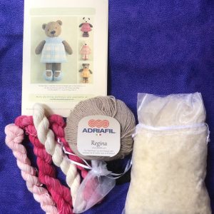 Little Cotton Rabbits - bear/Panda girl in a plaid dress Knitting Kit